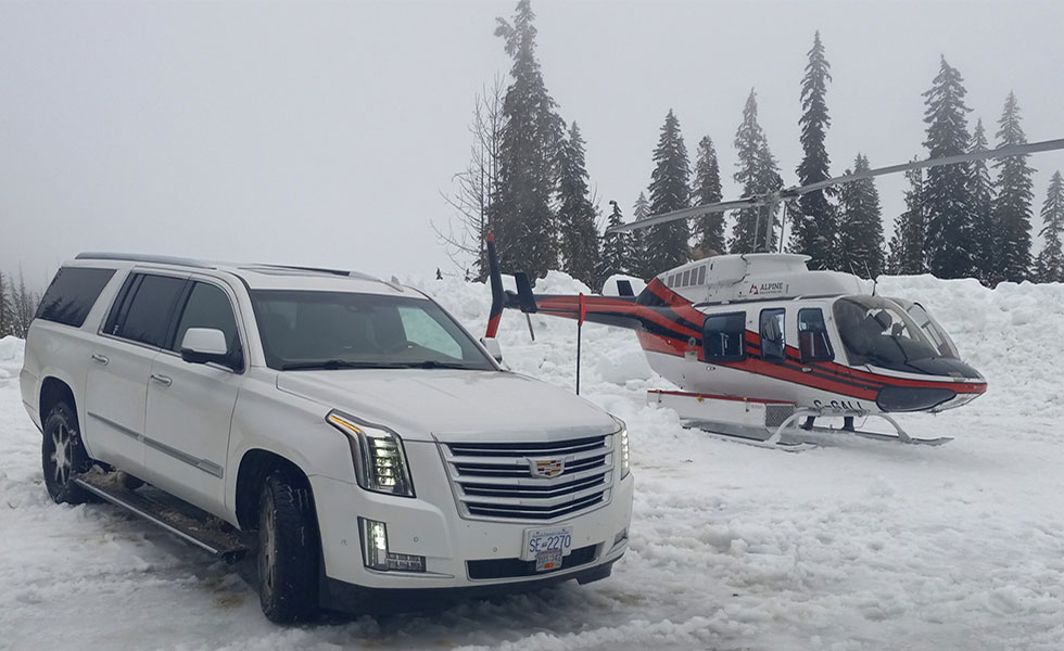 Okanagan Limousine in Kelowna offers private ski shuttles to ski resorts and heli-skiing facilities.